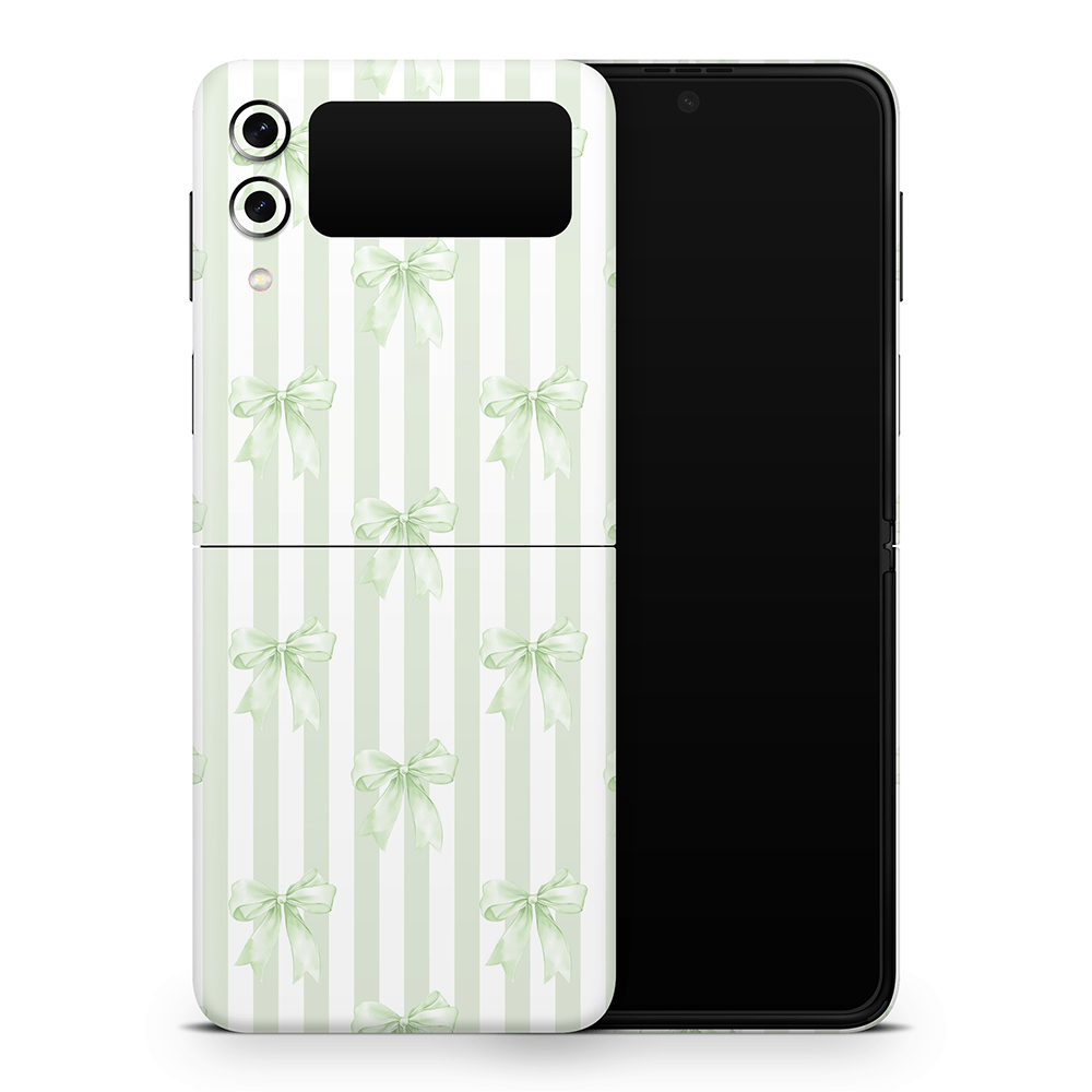 Soft Green Bows Samsung Galaxy Z Flip / Fold Skins