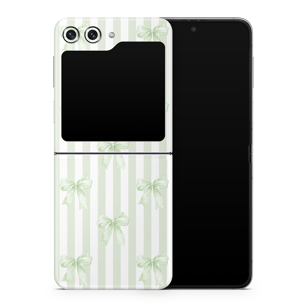 Soft Green Bows Samsung Galaxy Z Flip / Fold Skins