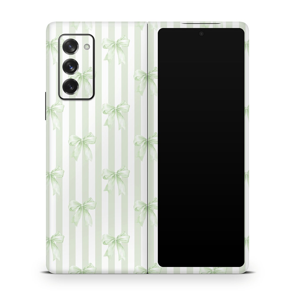 Soft Green Bows Samsung Galaxy Z Flip / Fold Skins