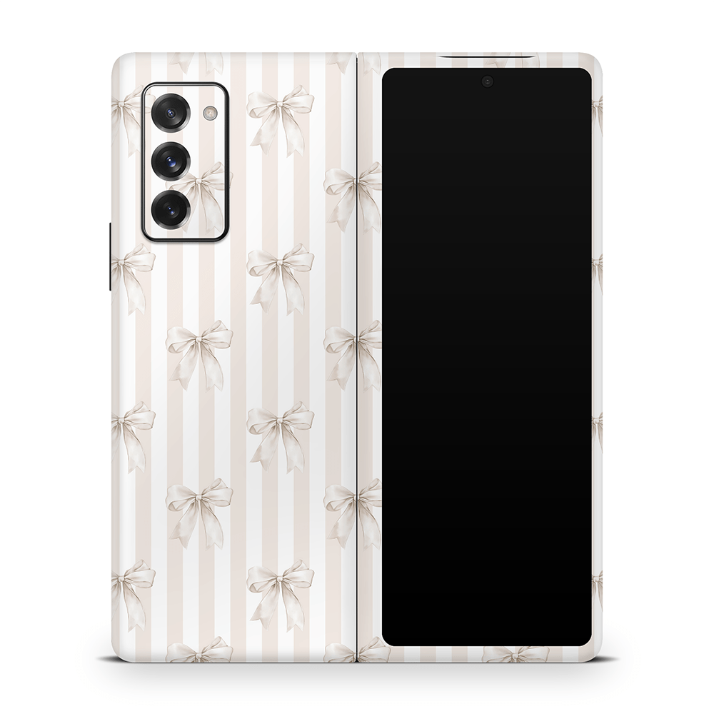 Beige Linen Bows Samsung Galaxy Z Flip / Fold Skins