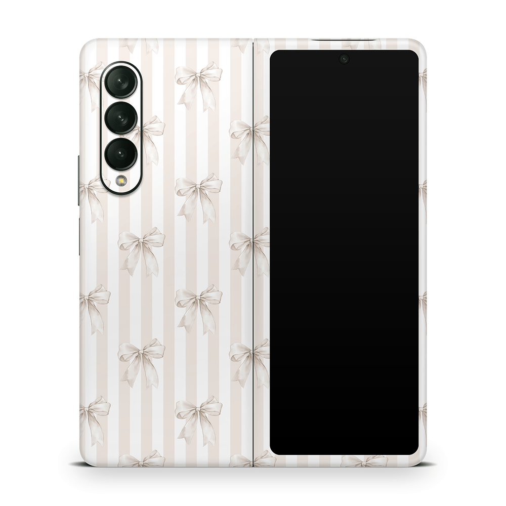 Beige Linen Bows Samsung Galaxy Z Flip / Fold Skins