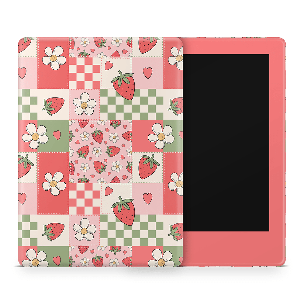 Strawberry Patchwork Amazon Kindle Skins