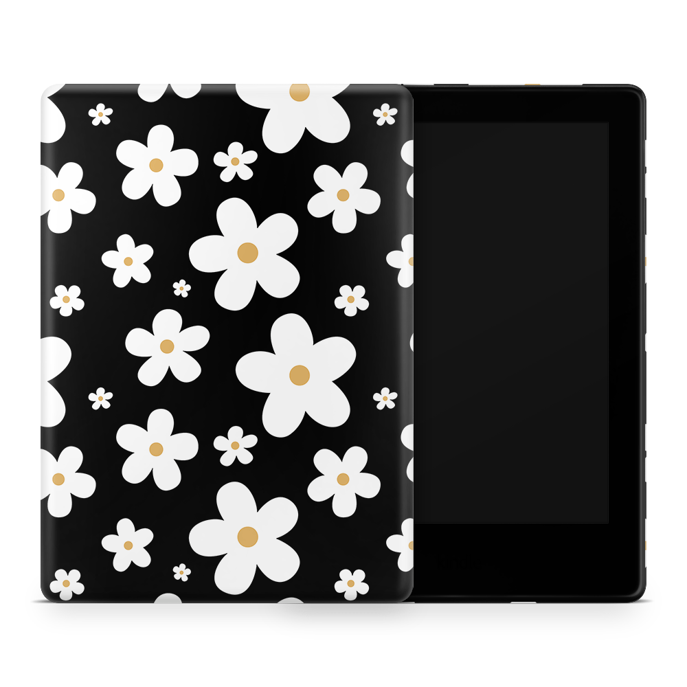 Monochrome Daisy Amazon Kindle Skins