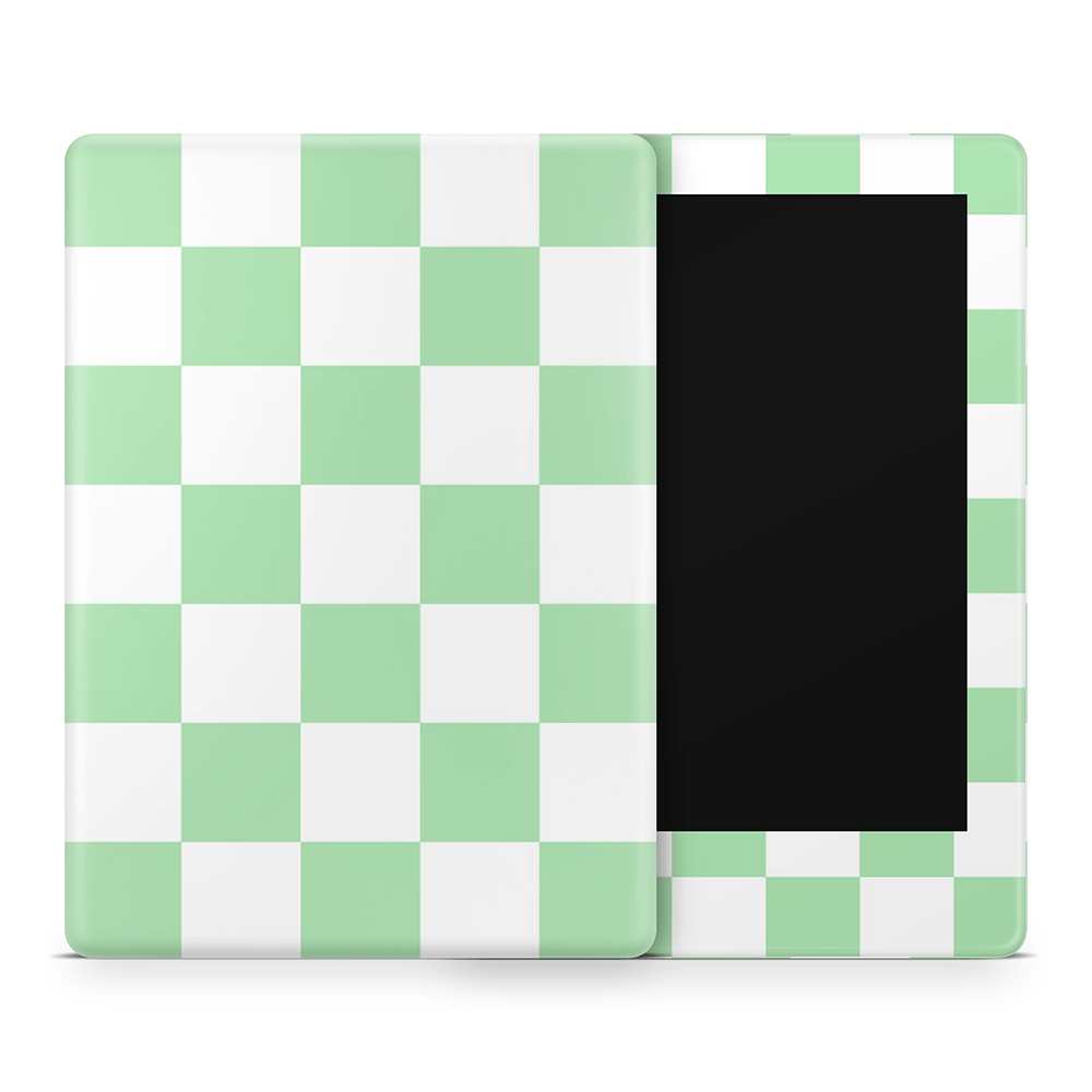 Matcha Checkered Amazon Kindle Skins