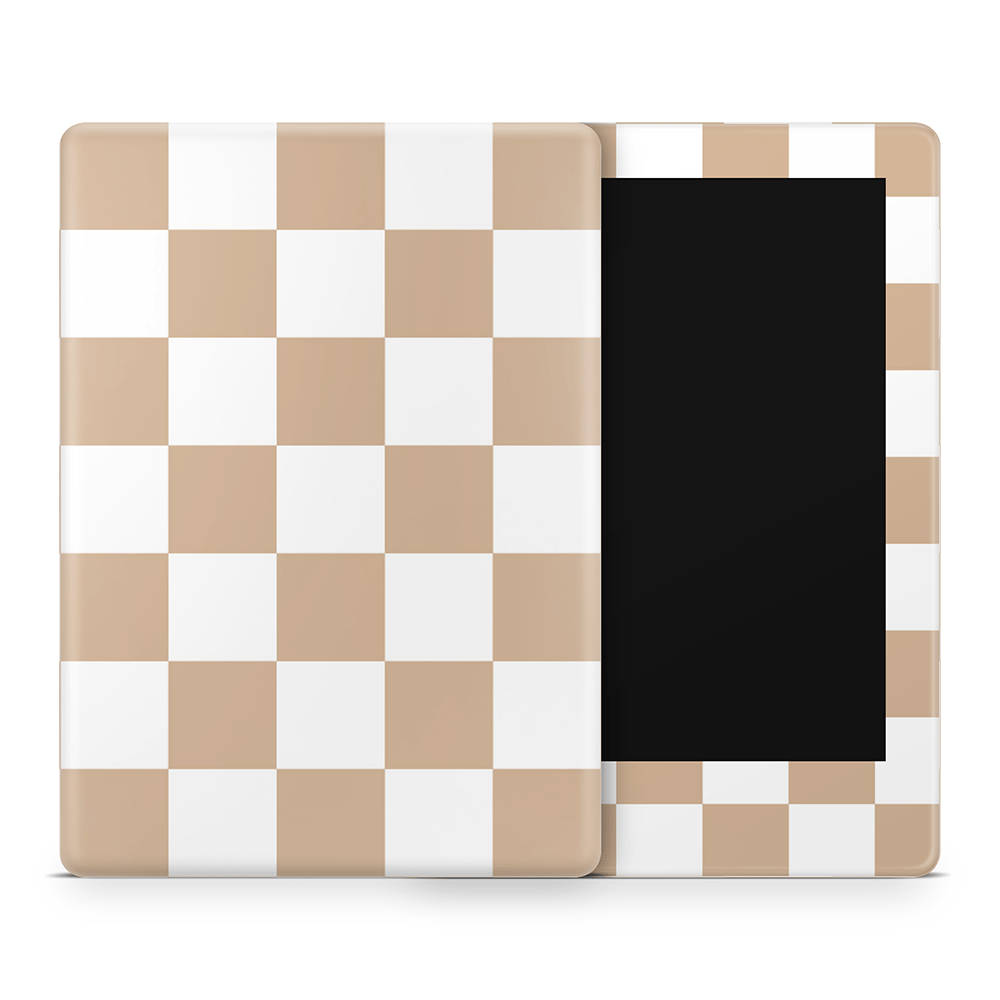 Espresso Checkered Amazon Kindle Skins