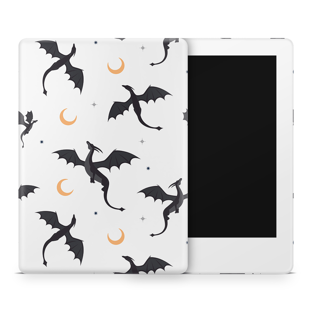Celestial Dragons (Light Grey) Kindle Skins | Fourth Wing Officially Licensed