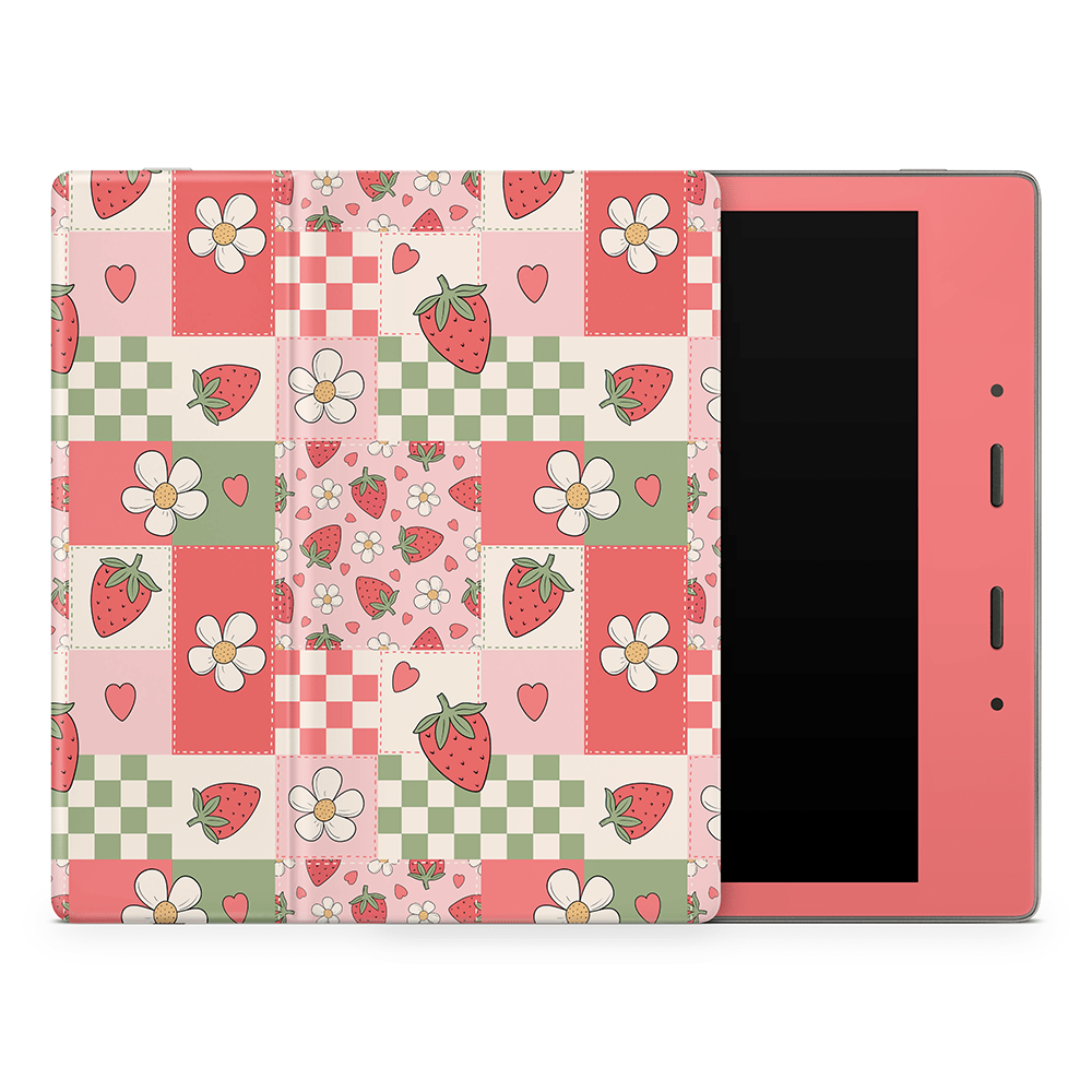 Strawberry Patchwork Amazon Kindle Skins