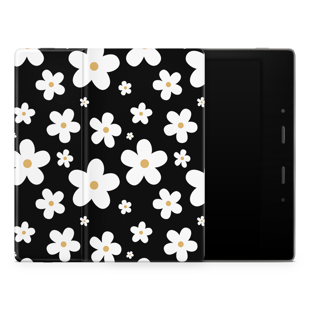 Monochrome Daisy Amazon Kindle Skins