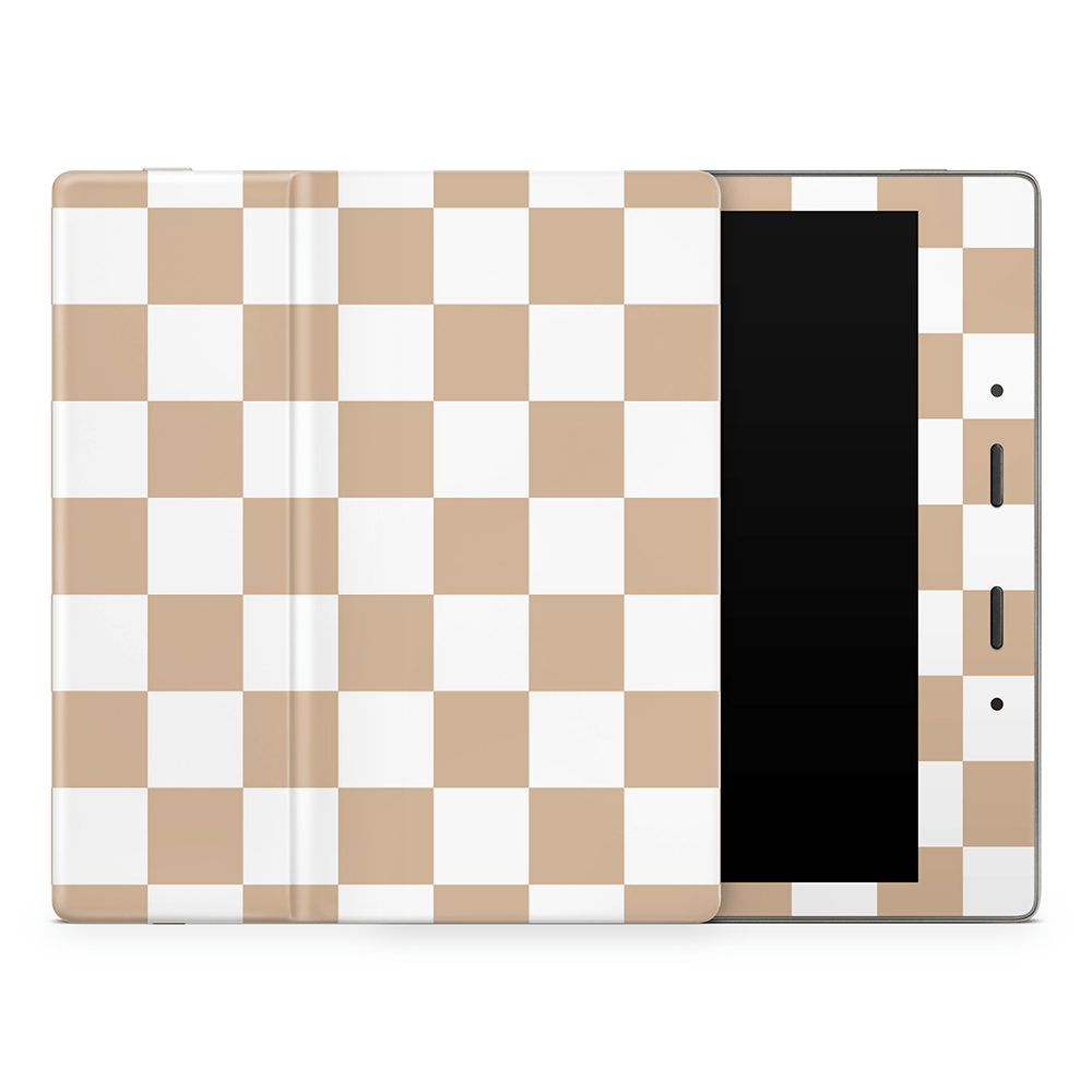 Espresso Checkered Amazon Kindle Skins