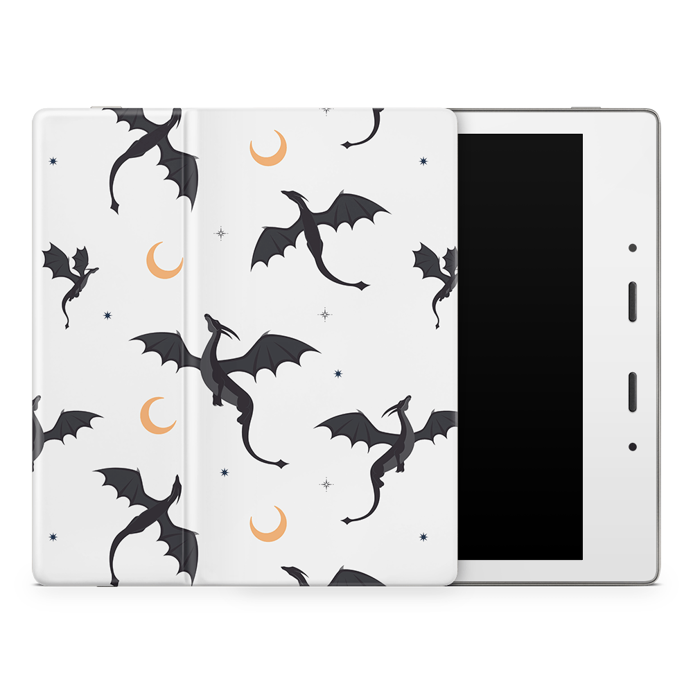 Celestial Dragons (Light Grey) Kindle Skins | Fourth Wing Officially Licensed