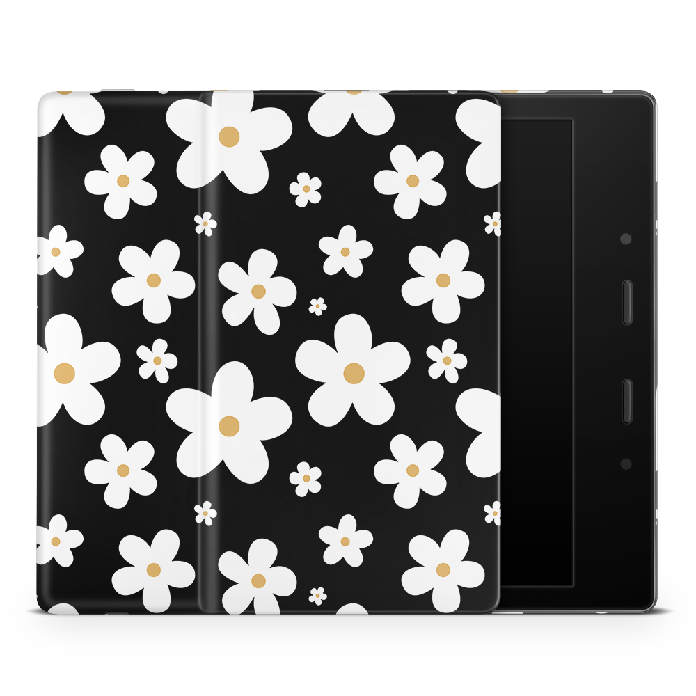 Monochrome Daisy Amazon Kindle Skins