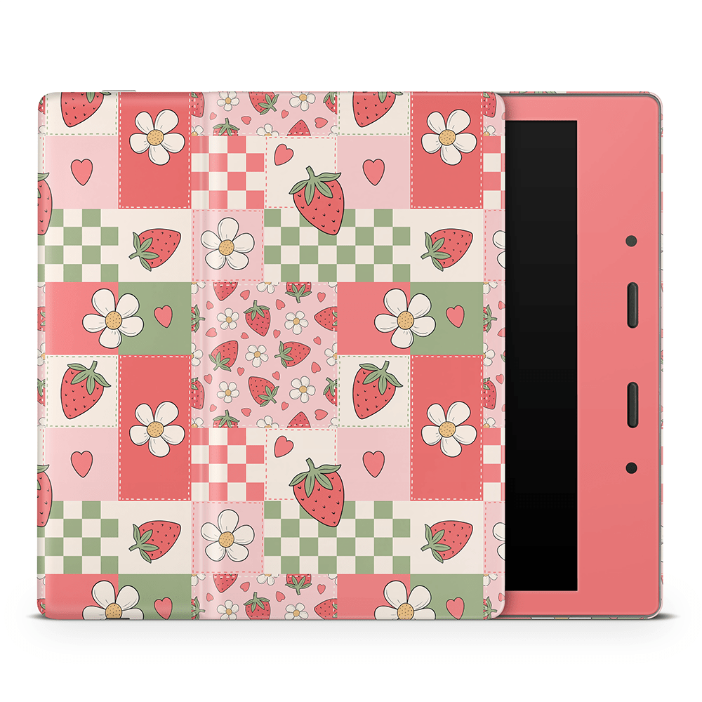 Strawberry Patchwork Amazon Kindle Skins