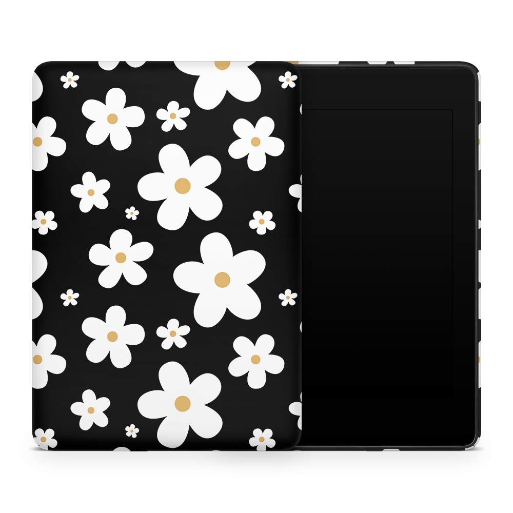 Monochrome Daisy Amazon Kindle Skins