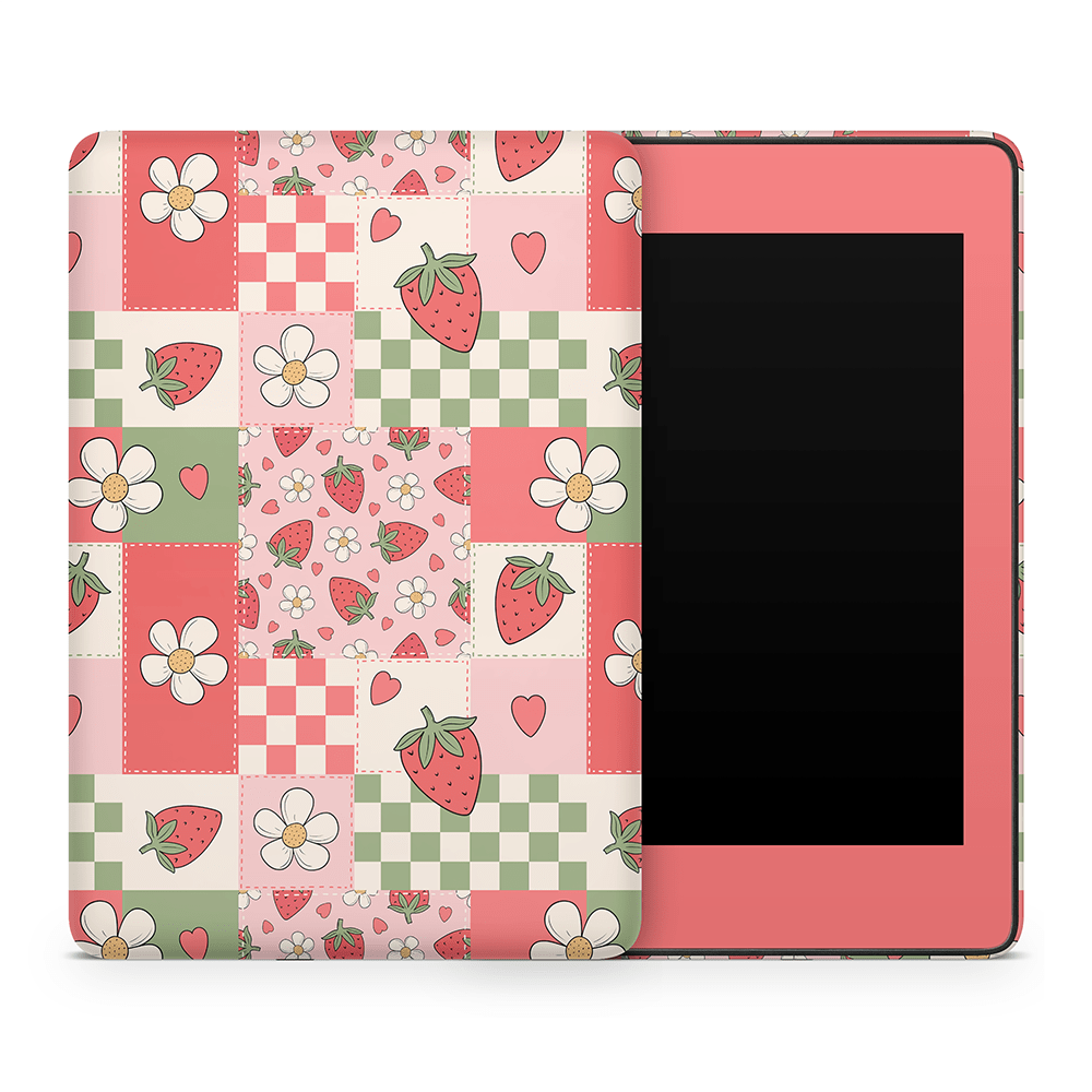 Strawberry Patchwork Amazon Kindle Skins