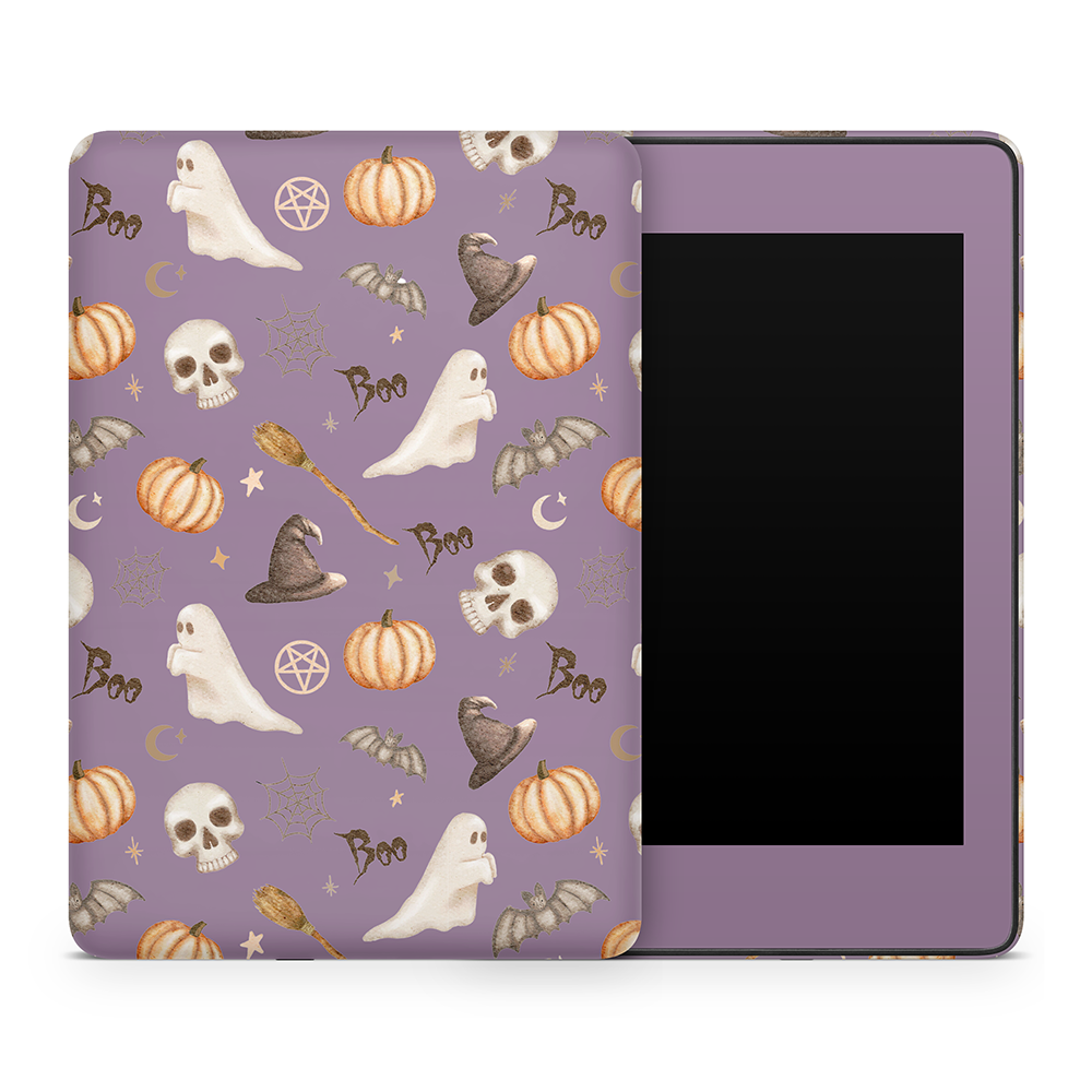 Spooky Things Purple Amazon Kindle Skins