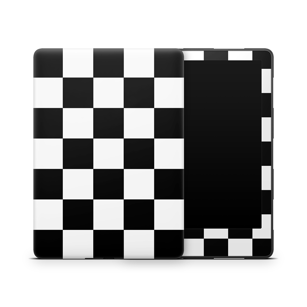 Black Checkered Amazon Kindle Skins