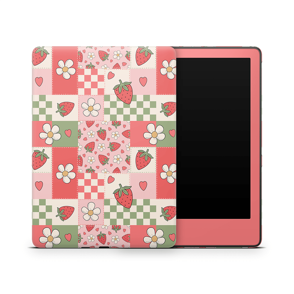 Strawberry Patchwork Amazon Kindle Skins