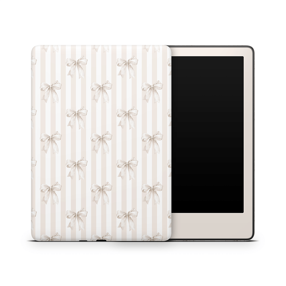 Beige Linen Bows Amazon Kindle Skins