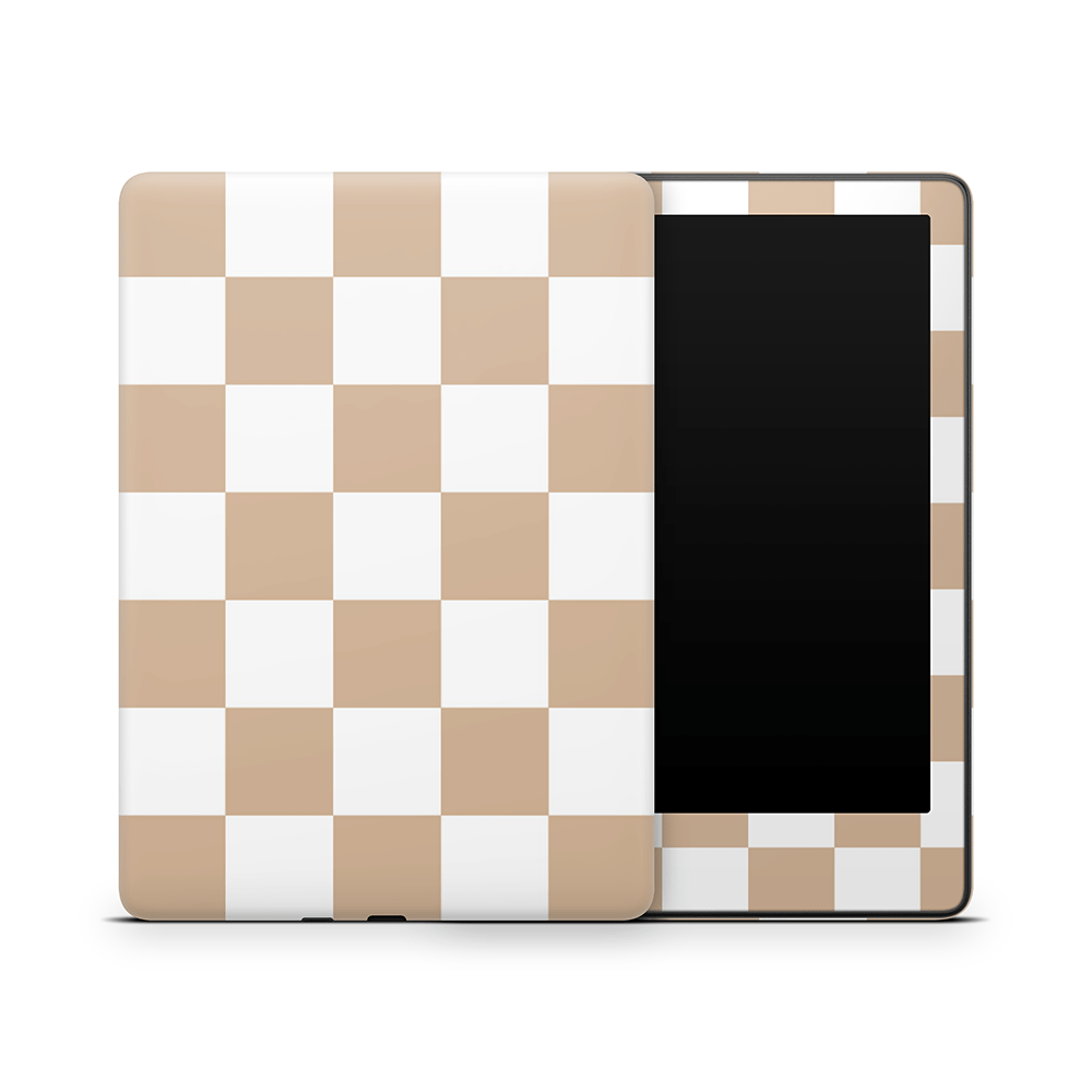 Espresso Checkered Amazon Kindle Skins