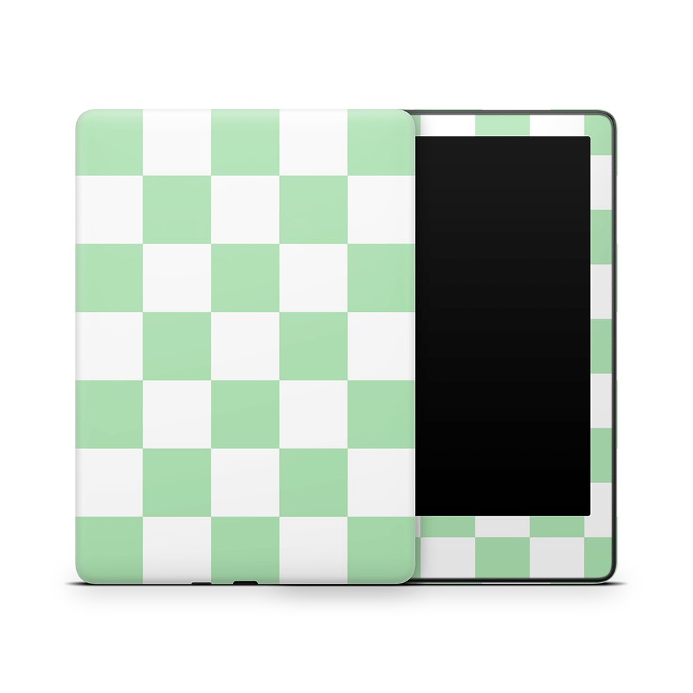 Matcha Checkered Amazon Kindle Skins