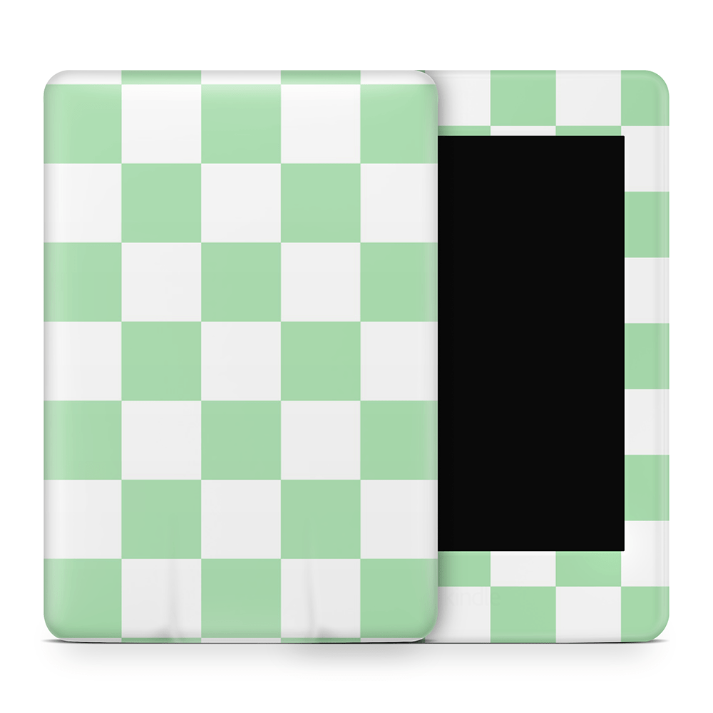 Matcha Checkered Amazon Kindle Skins