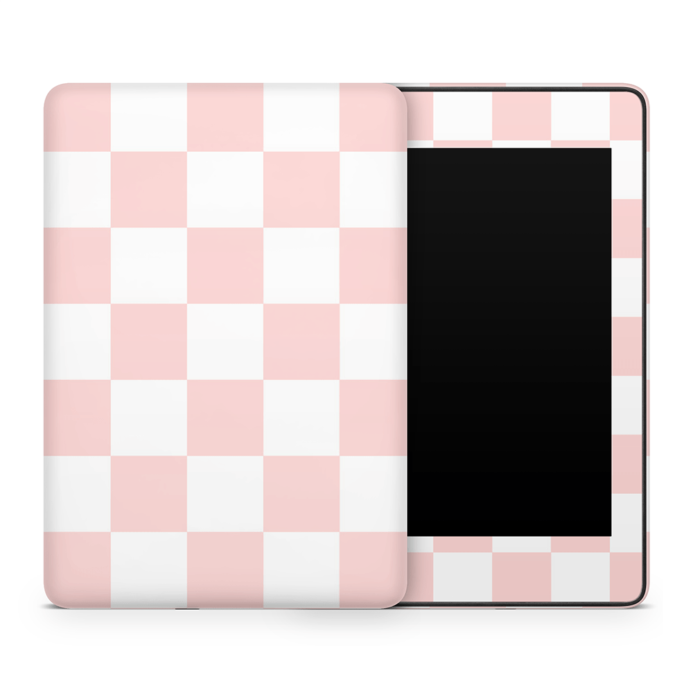 Pink Checkered Amazon Kindle Skins