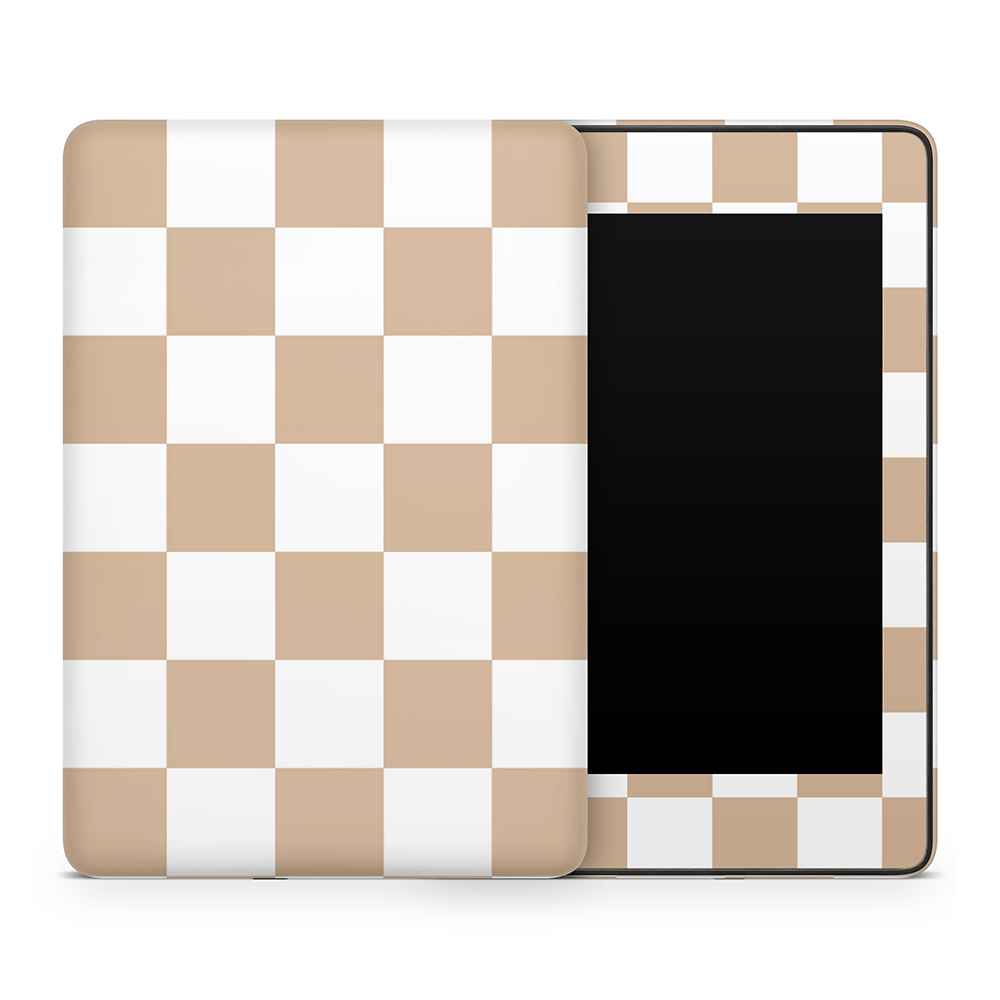 Espresso Checkered Amazon Kindle Skins