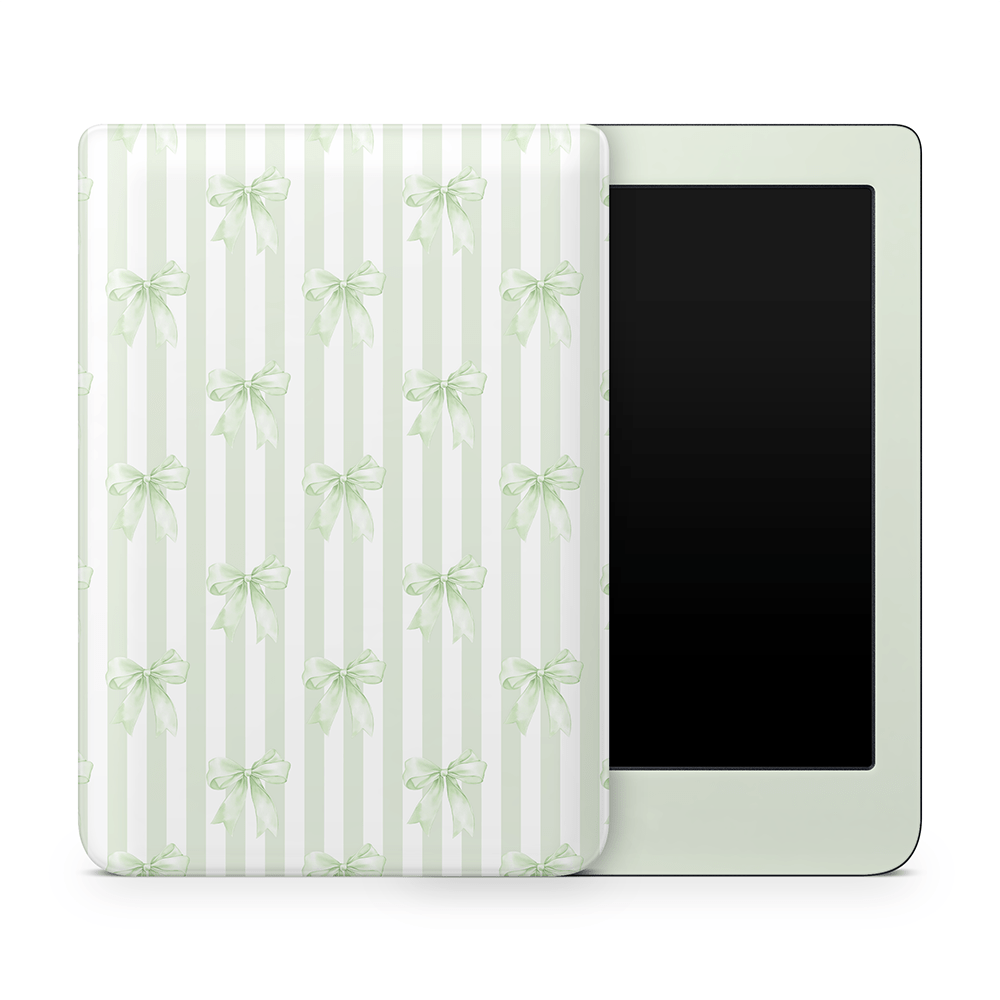 Soft Green Bows Kobo Skins