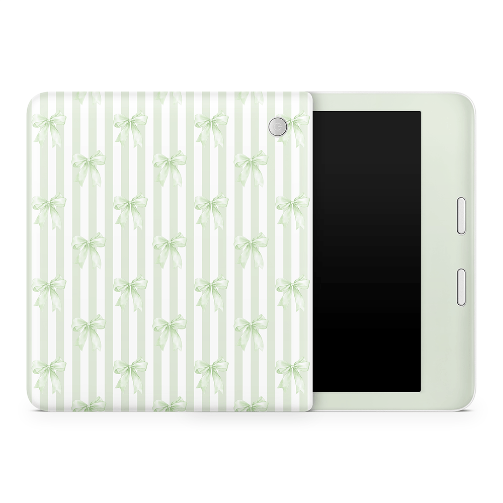 Soft Green Bows Kobo Skins