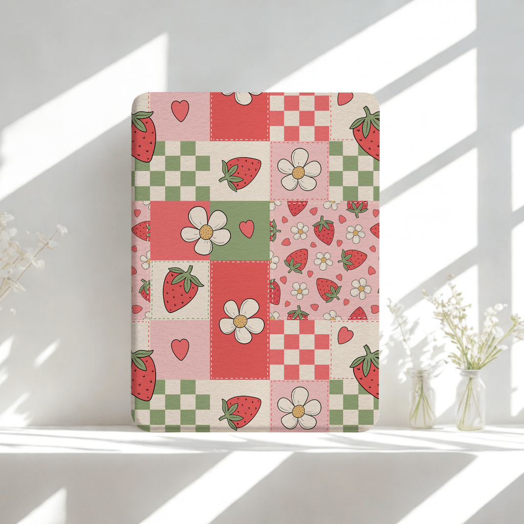 Strawberry Patchwork - Lightweight Everyday Kindle Case