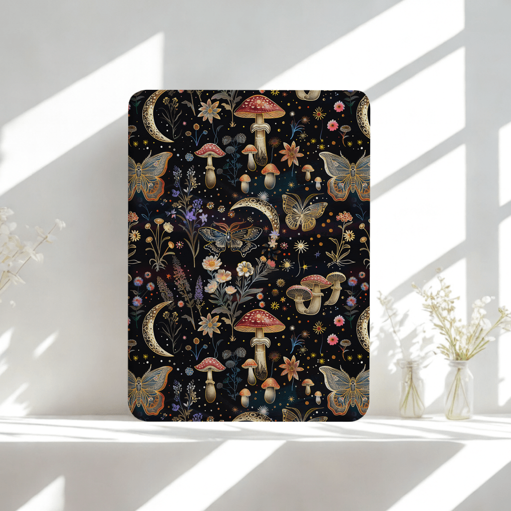 Sparkling Mushies Kindle Case | Built in Hand Strap & Back Magnets