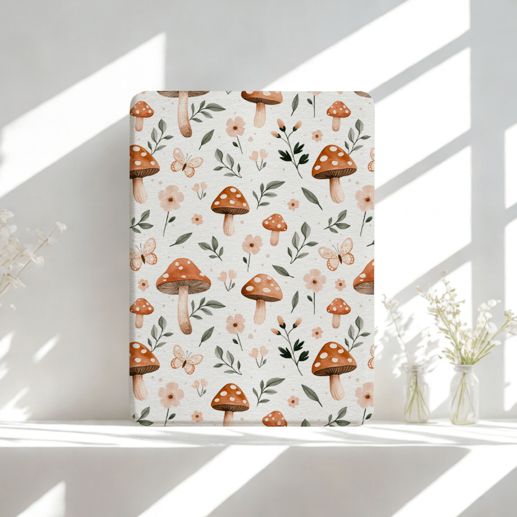 Spring Mushies Kindle Case | Built in Hand Strap & Back Magnets