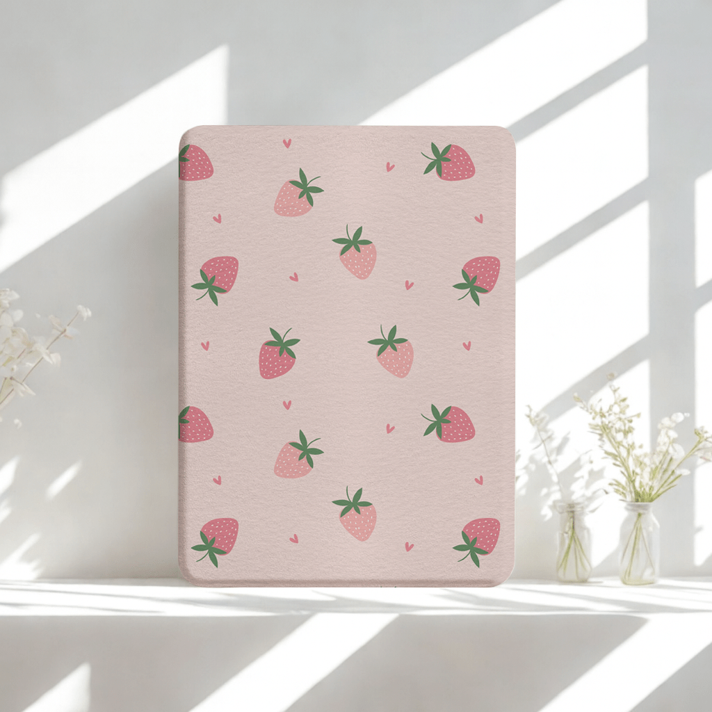 Strawberry Fields Kindle Case | Built in Hand Strap & Back Magnets