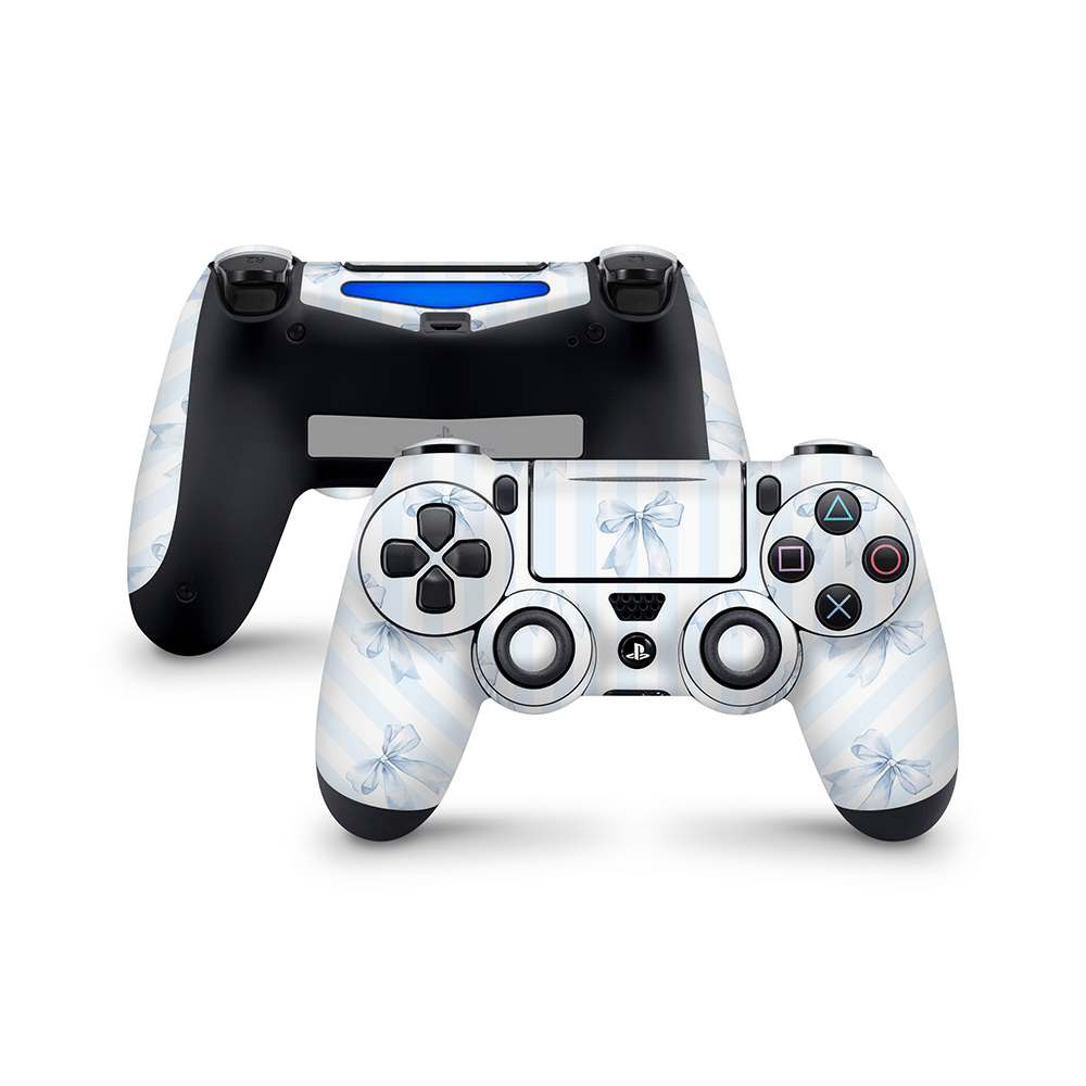 Sky Blue Bows PS4 DualShock Controller Skin