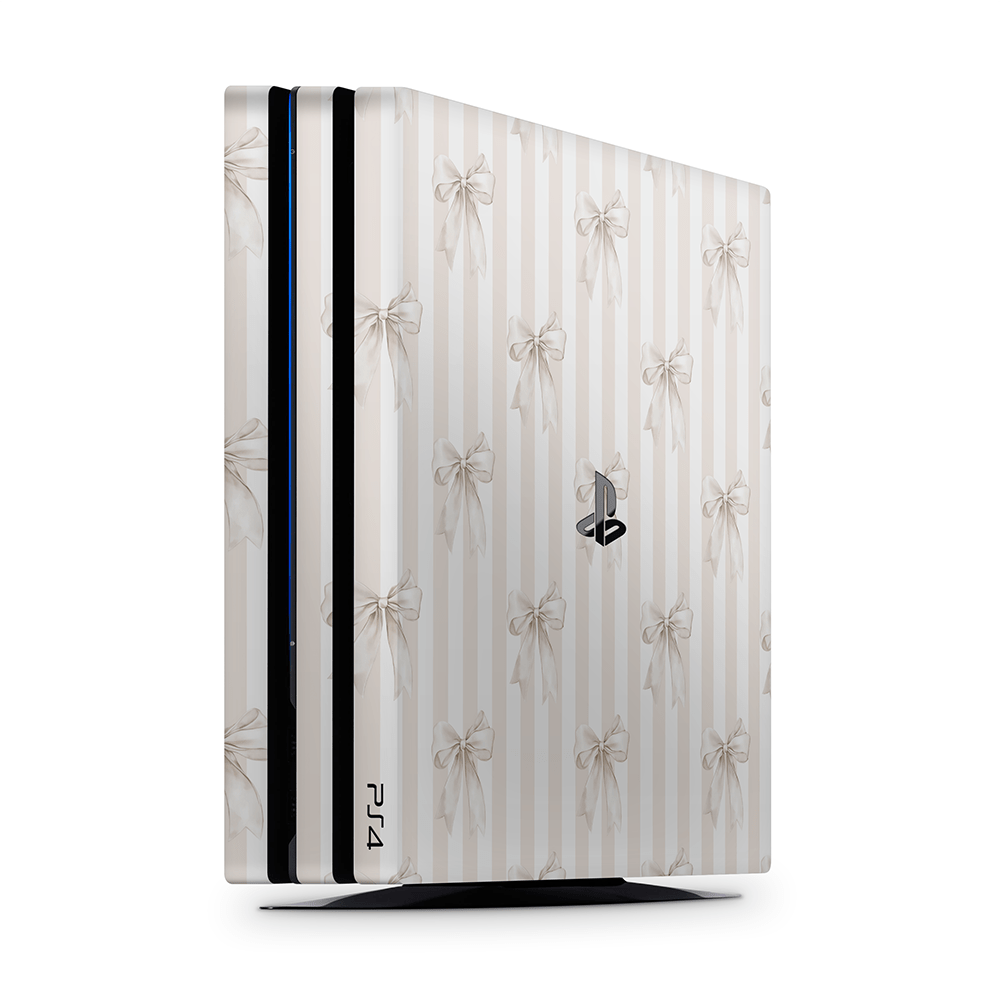 Beige Linen Bows PS4 | PS4 Pro | PS4 Slim Skins