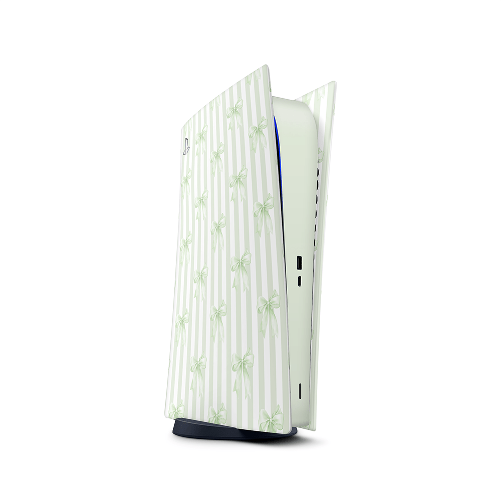 Soft Green Bows PS5 Skins