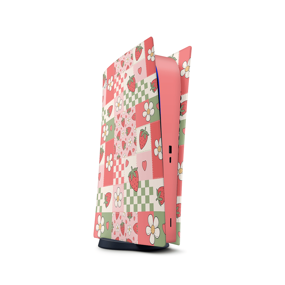 Strawberry Patchwork PS5 Skins