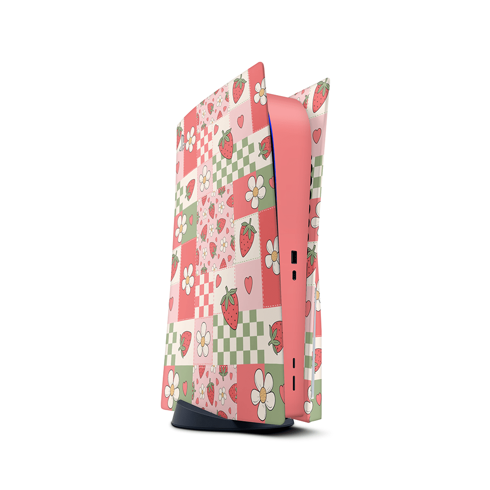 Strawberry Patchwork PS5 Skins