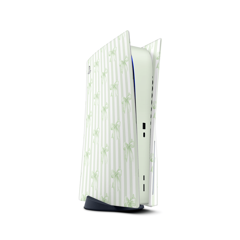 Soft Green Bows PS5 Skins