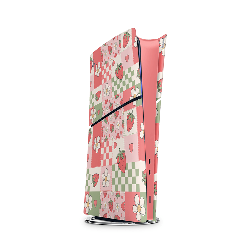 Strawberry Patchwork PS5 Skins