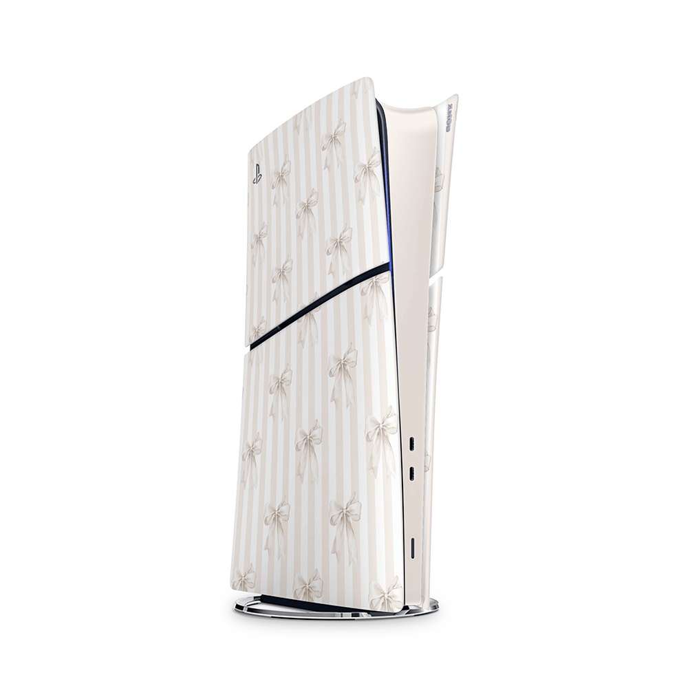 Beige Linen Bows PS5 Skins