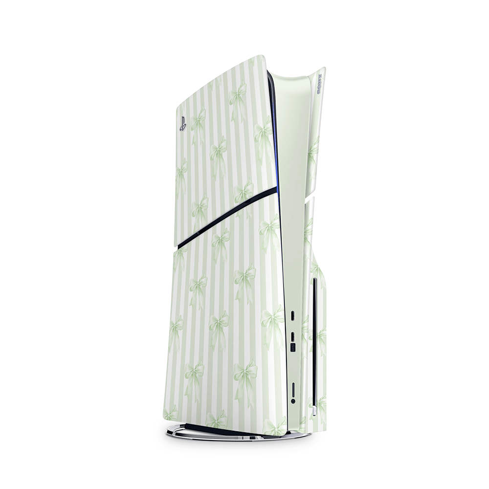 Soft Green Bows PS5 Skins