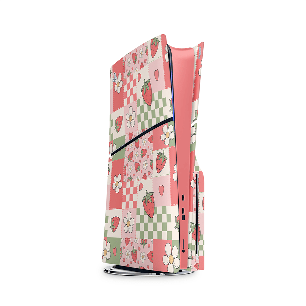 Strawberry Patchwork PS5 Skins