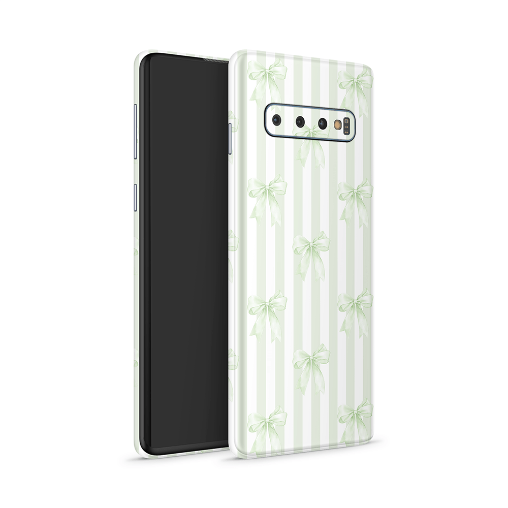 Soft Green Bows Samsung Galaxy S Skins
