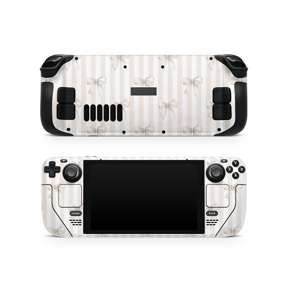 Beige Linen Bows Steam Deck LCD / OLED Skin