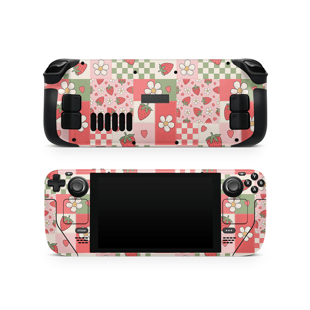 Strawberry Patchwork Steam Deck LCD / OLED Skin