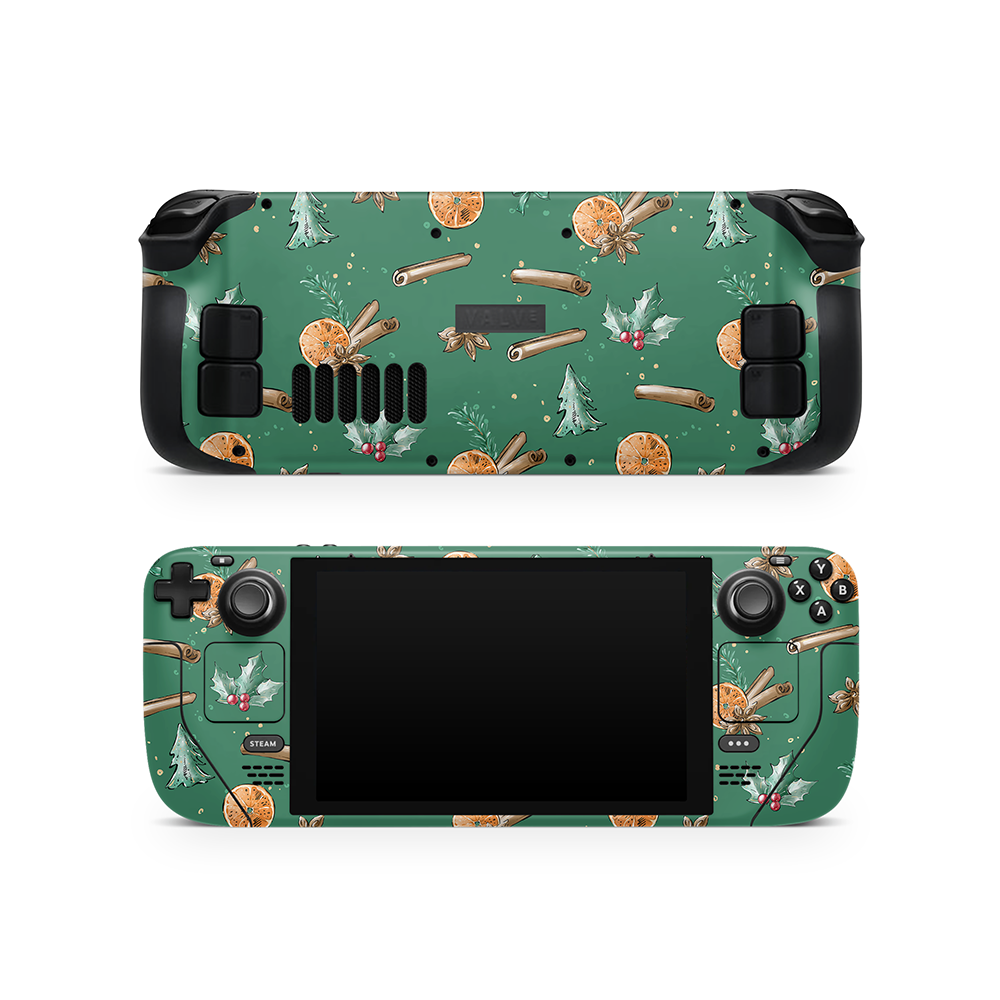 Cozy Spices Green Steam Deck LCD / OLED Skin