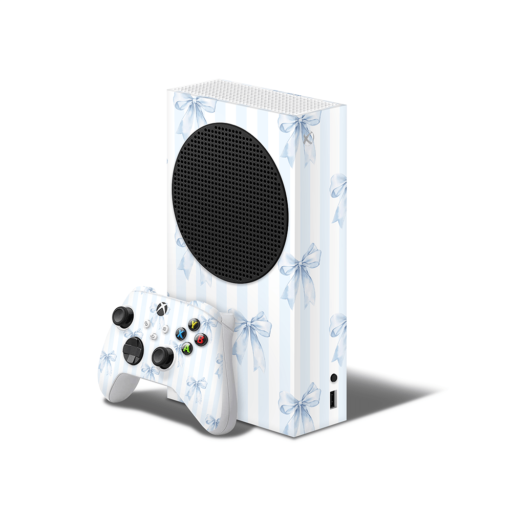 Sky Blue Bows Xbox Series S Skin