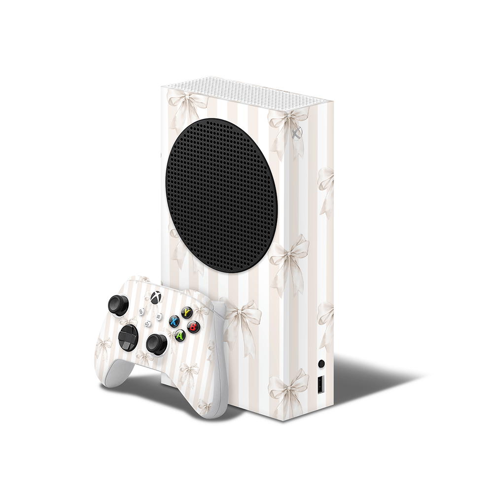 Beige Linen Bows Xbox Series S Skin