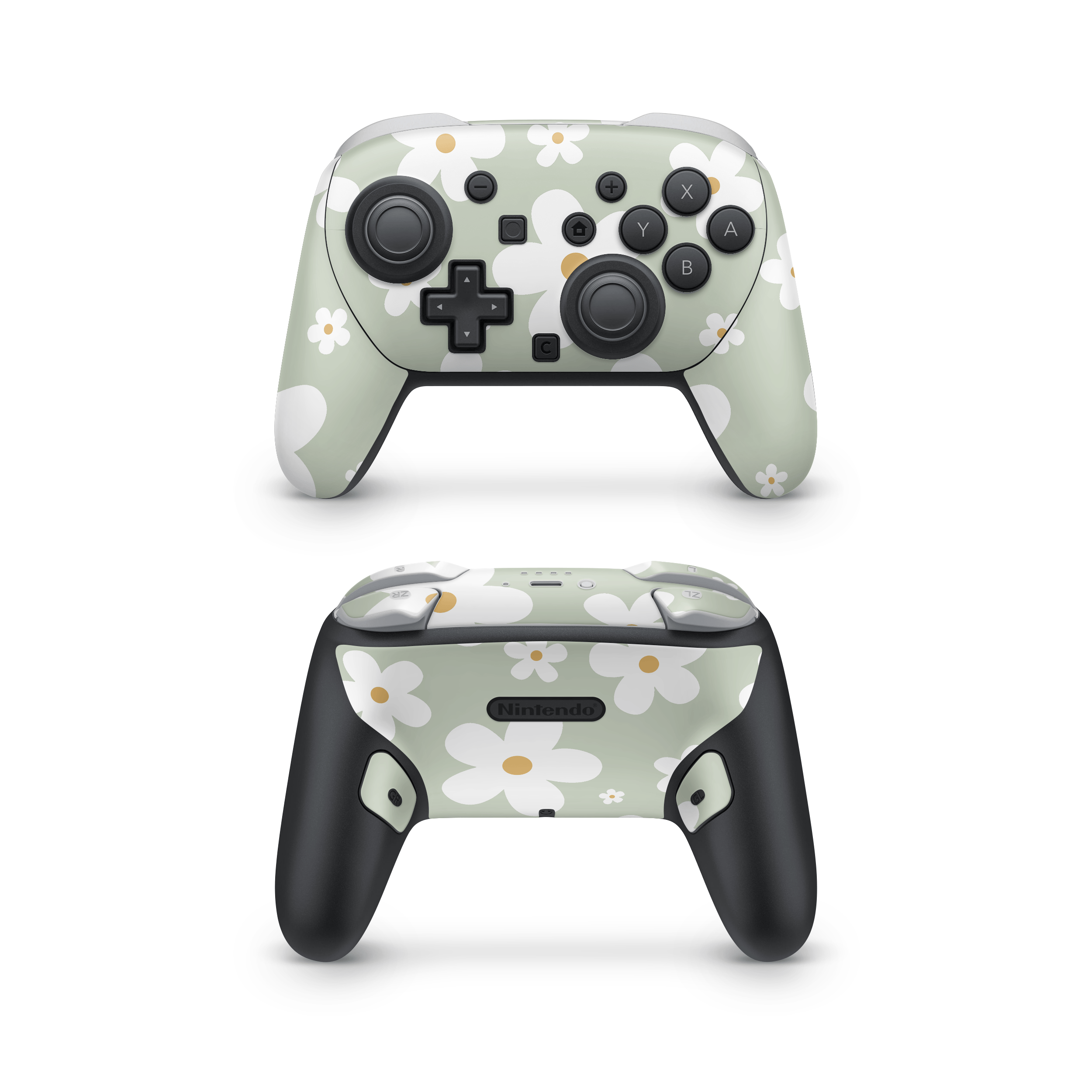 Sage Daisies Nintendo Switch Pro Controller Skins
